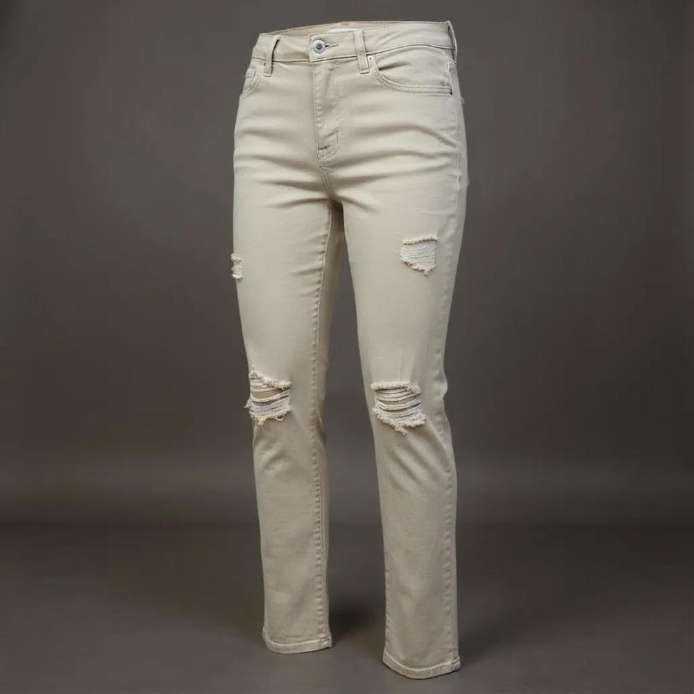 AQ/AQ Distressed Skinny Jeans Tan/Khaki Size 16